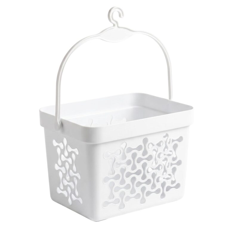 Clothes Peg Basket with Hanging Hook White