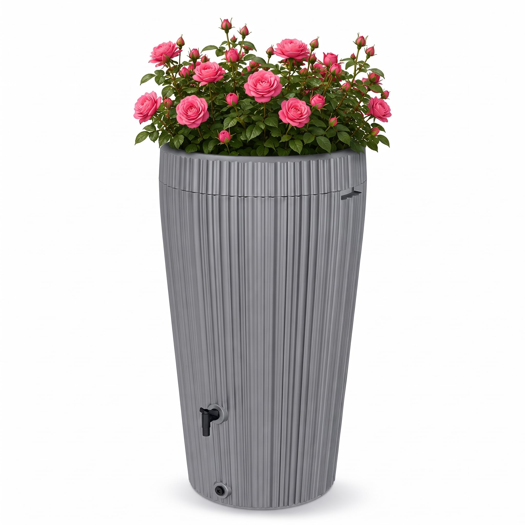 Water Butt 210L with Built-In Planter Grey
