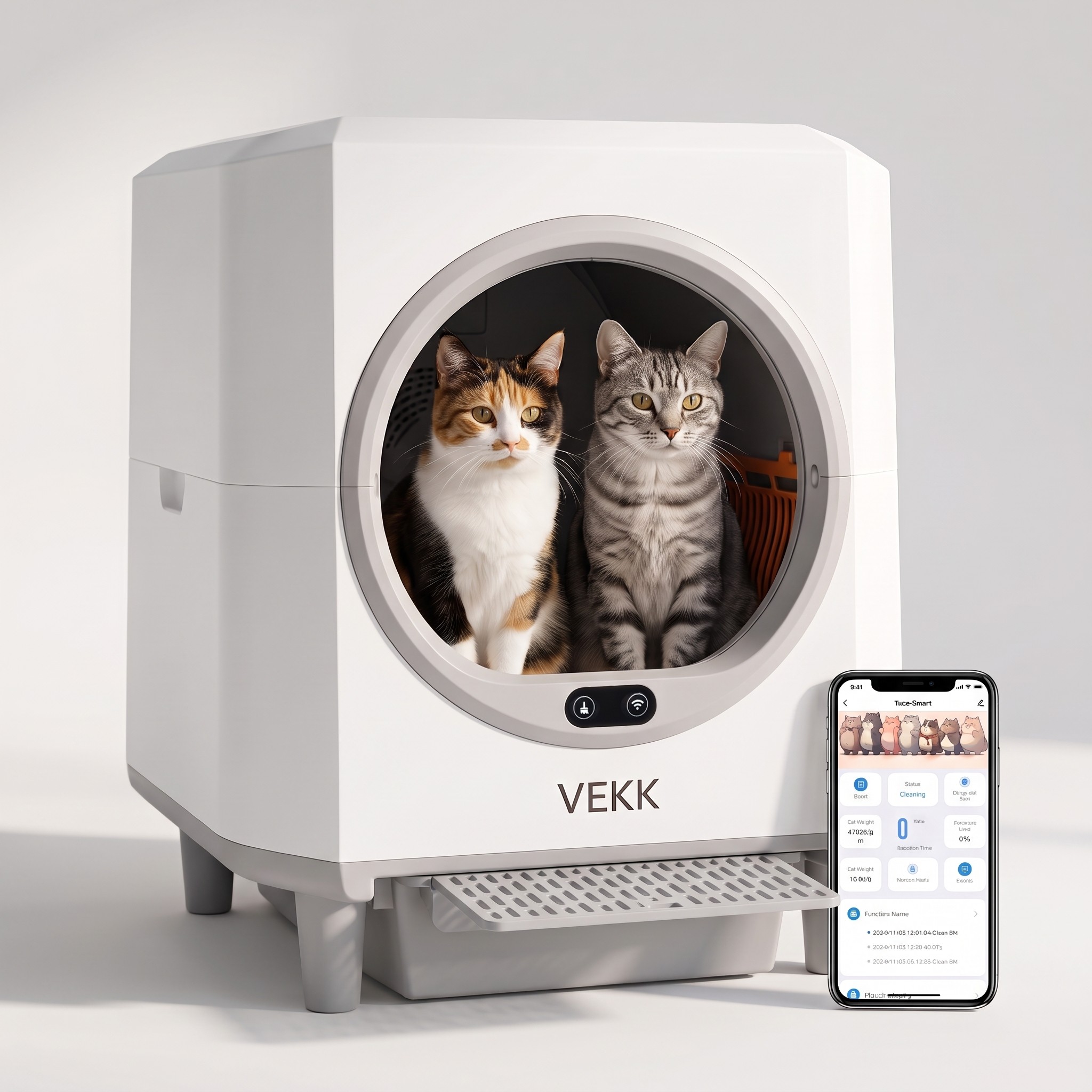 Enclosed Automatic Self-Cleaning Cat Litter Box 80L