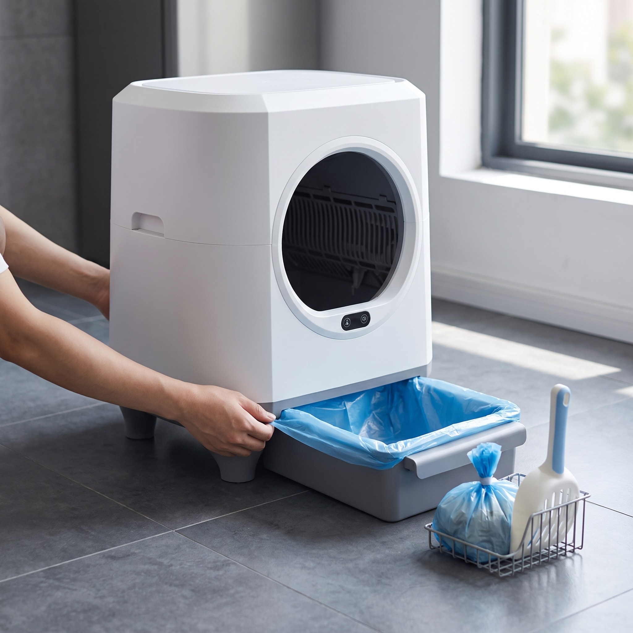 Enclosed Automatic Self-Cleaning Cat Litter Box 80L
