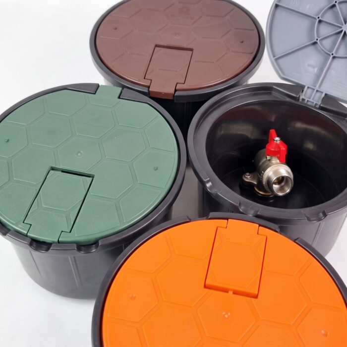 Garden water intake chamber with 3/4 inch steel ball valve
