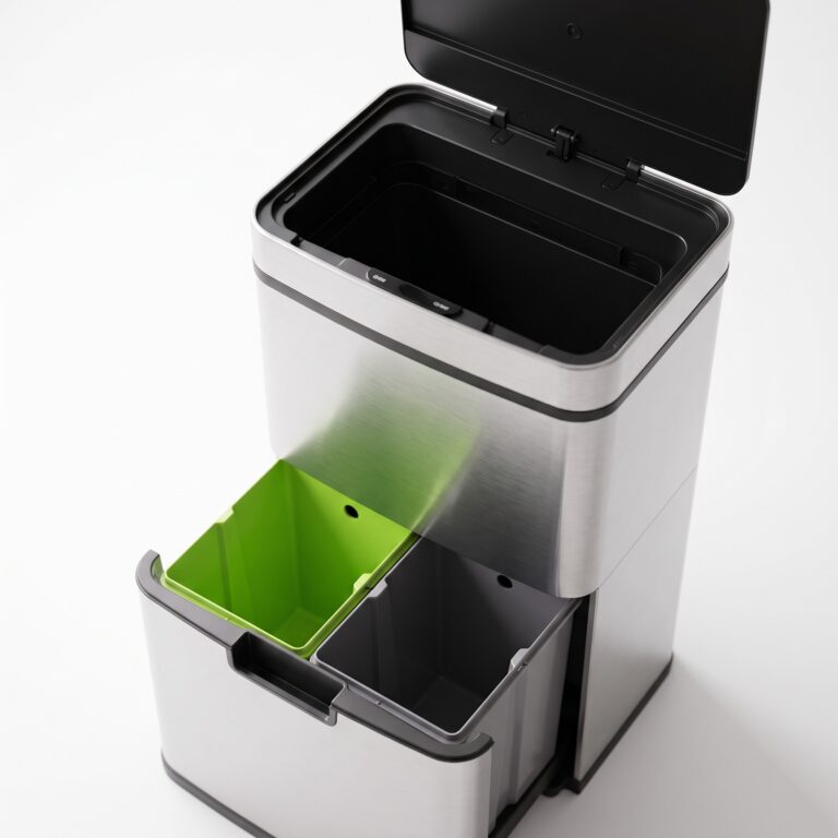 Sensor Kitchen Bin 72L, Brushed Steel, Recycling Drawer
