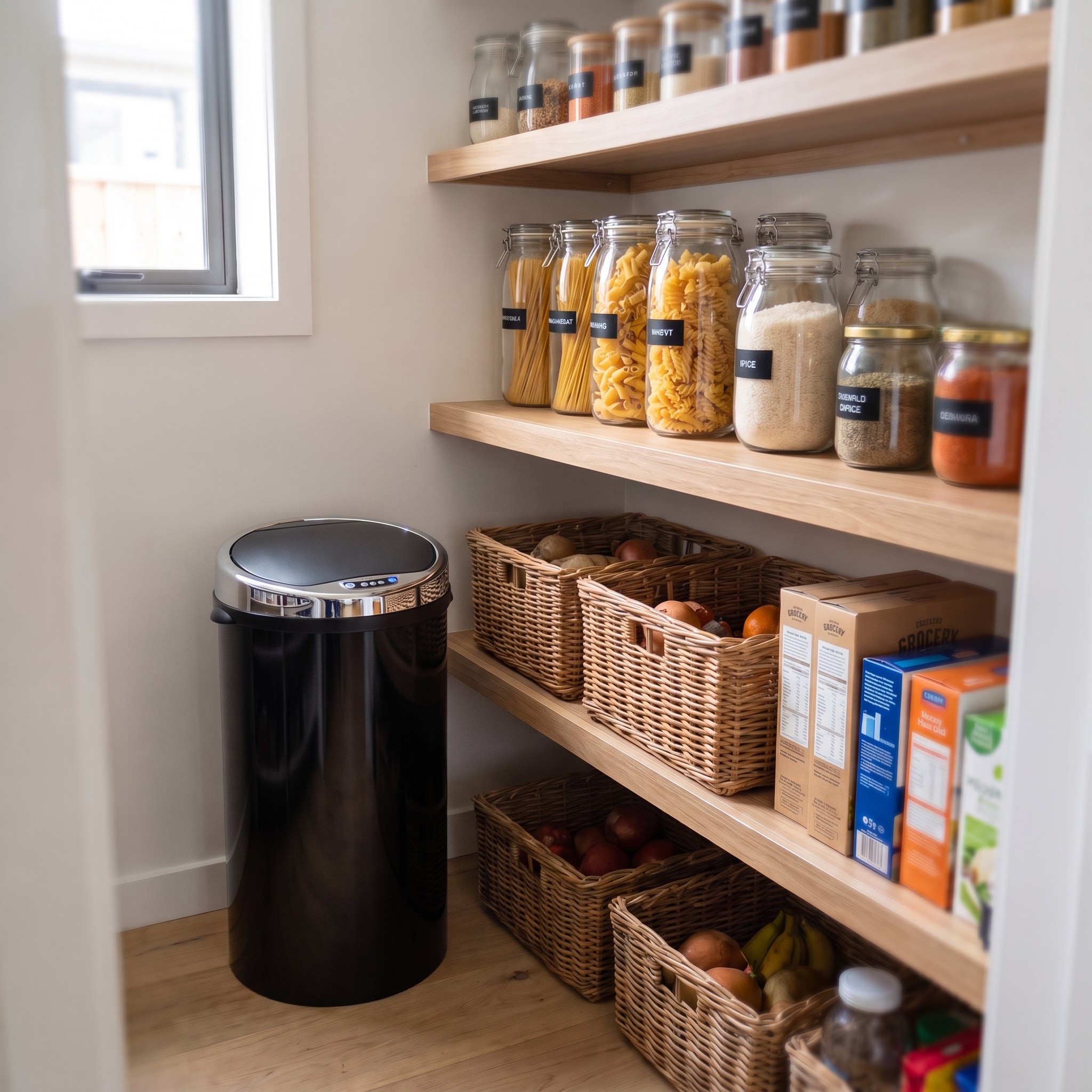 Automatic Sensor Kitchen Bin 50 L, Touch-Free, Black