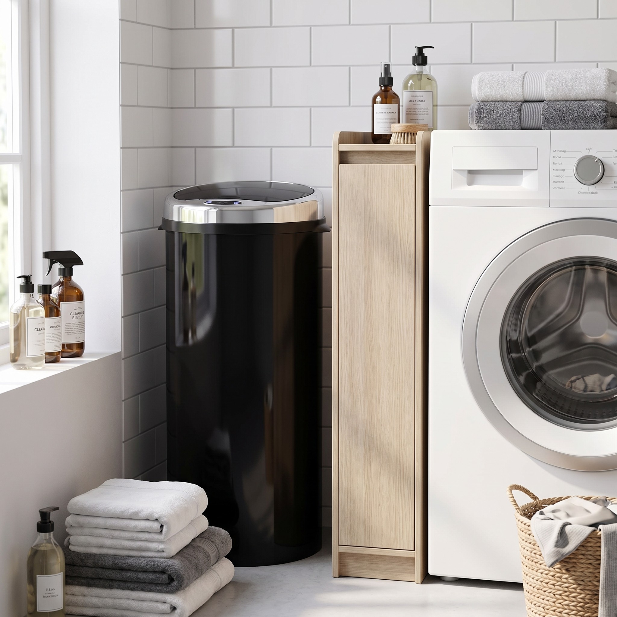 Automatic Sensor Kitchen Bin 50 L, Touch-Free, Black