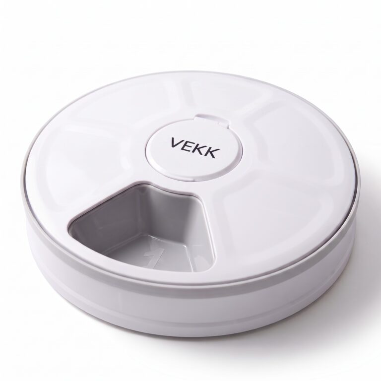Automatic Pet Feeder with Timer, 6 Meal Compartments