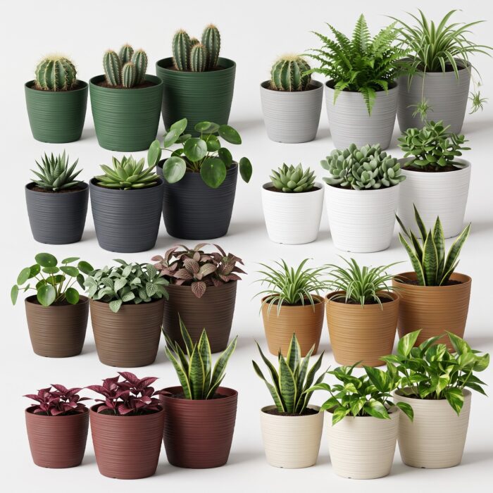 Prosperplast Vena Ribbed Plastic Plant Pot