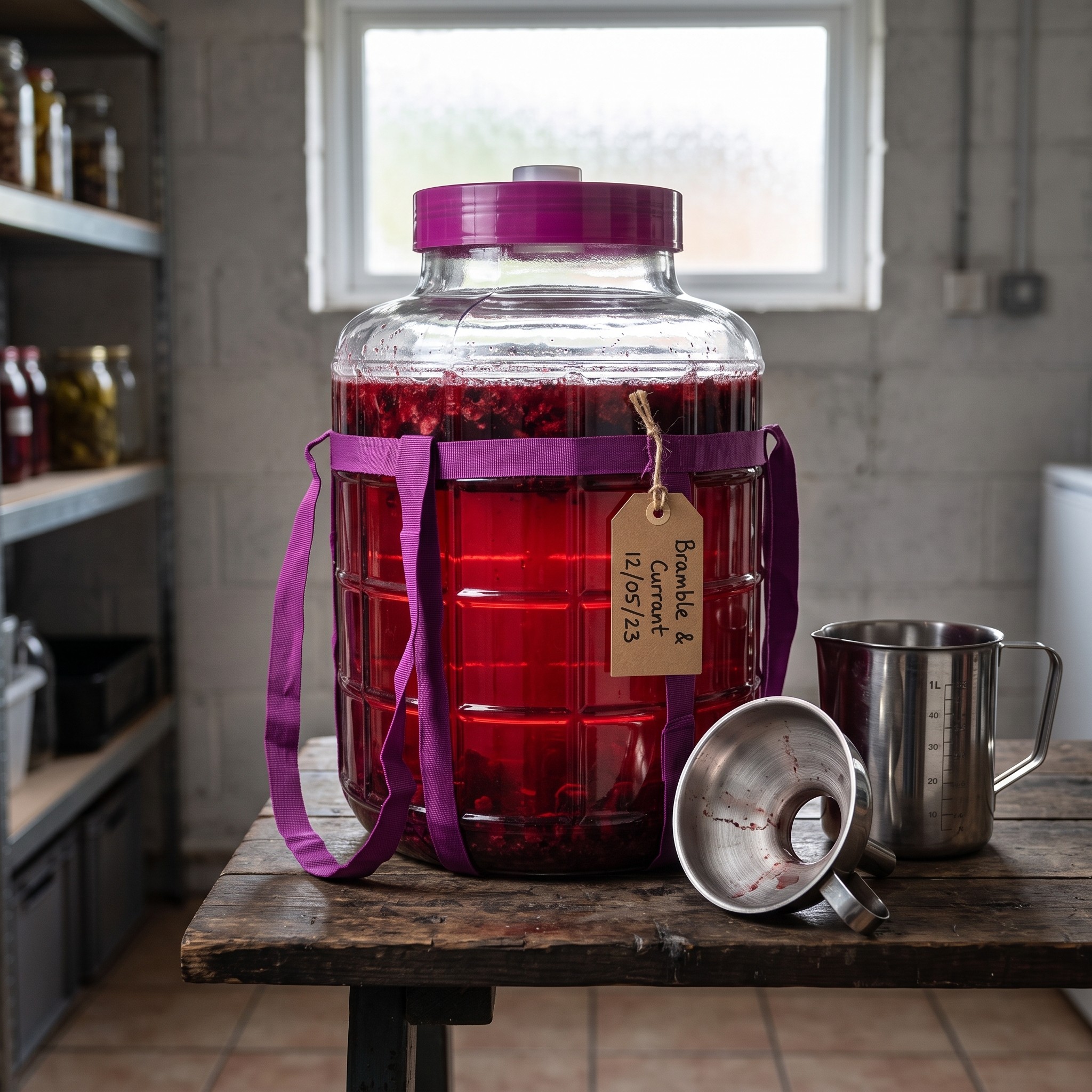 Glass Fermentation Jar with Screw Lid and Carry Straps