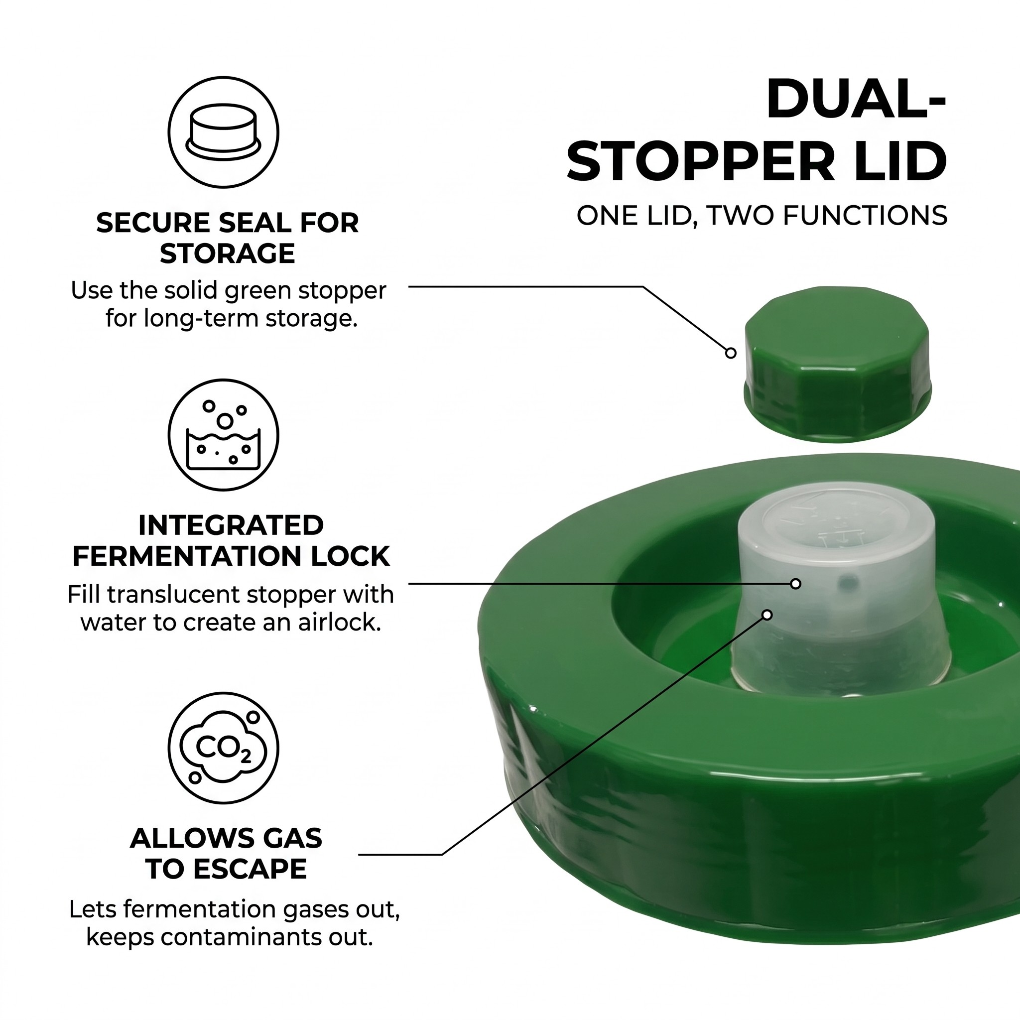 Glass Fermentation Jar with Screw Lid and Carry Straps