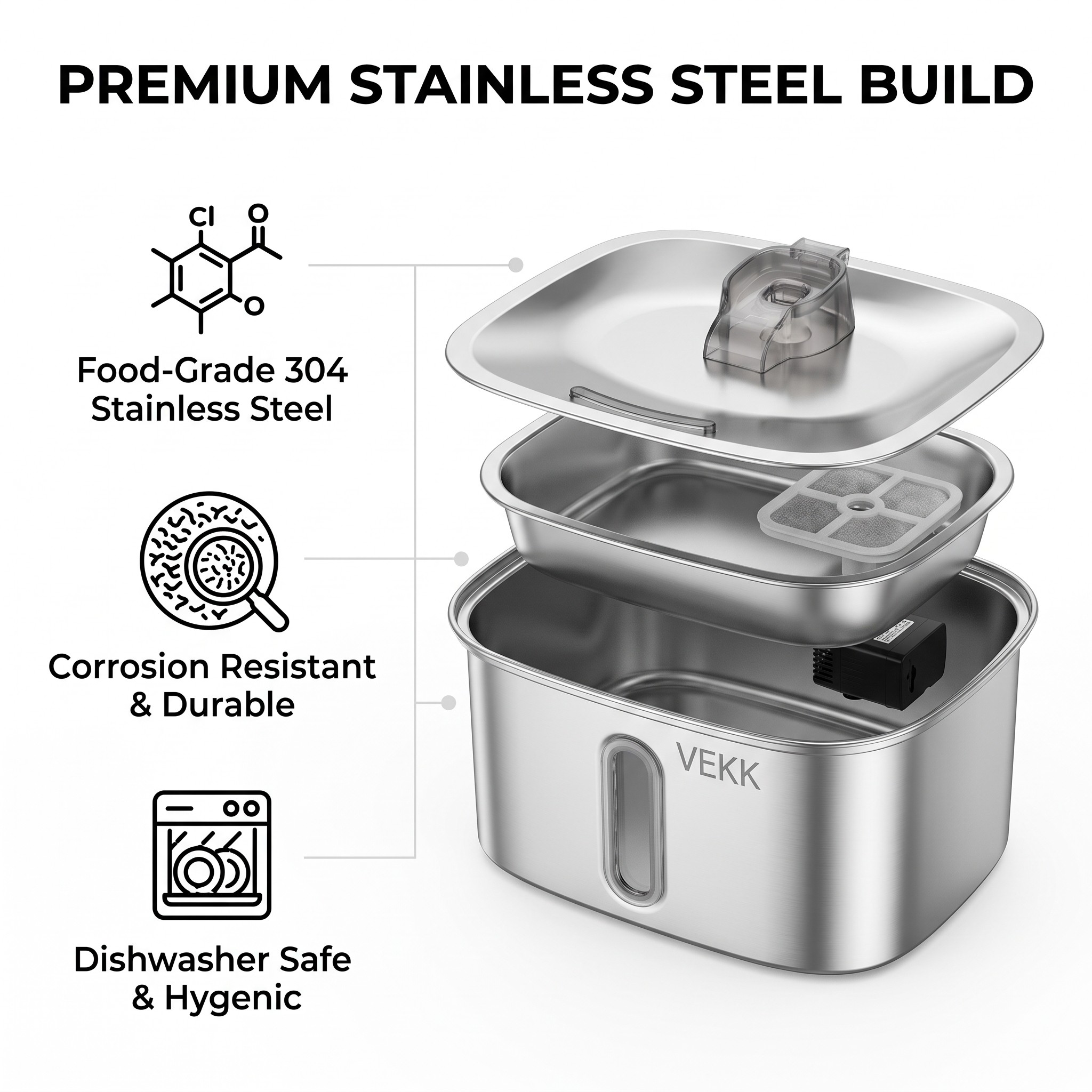 Stainless Steel Pet Water Fountain for Cats and Dogs - Image 12