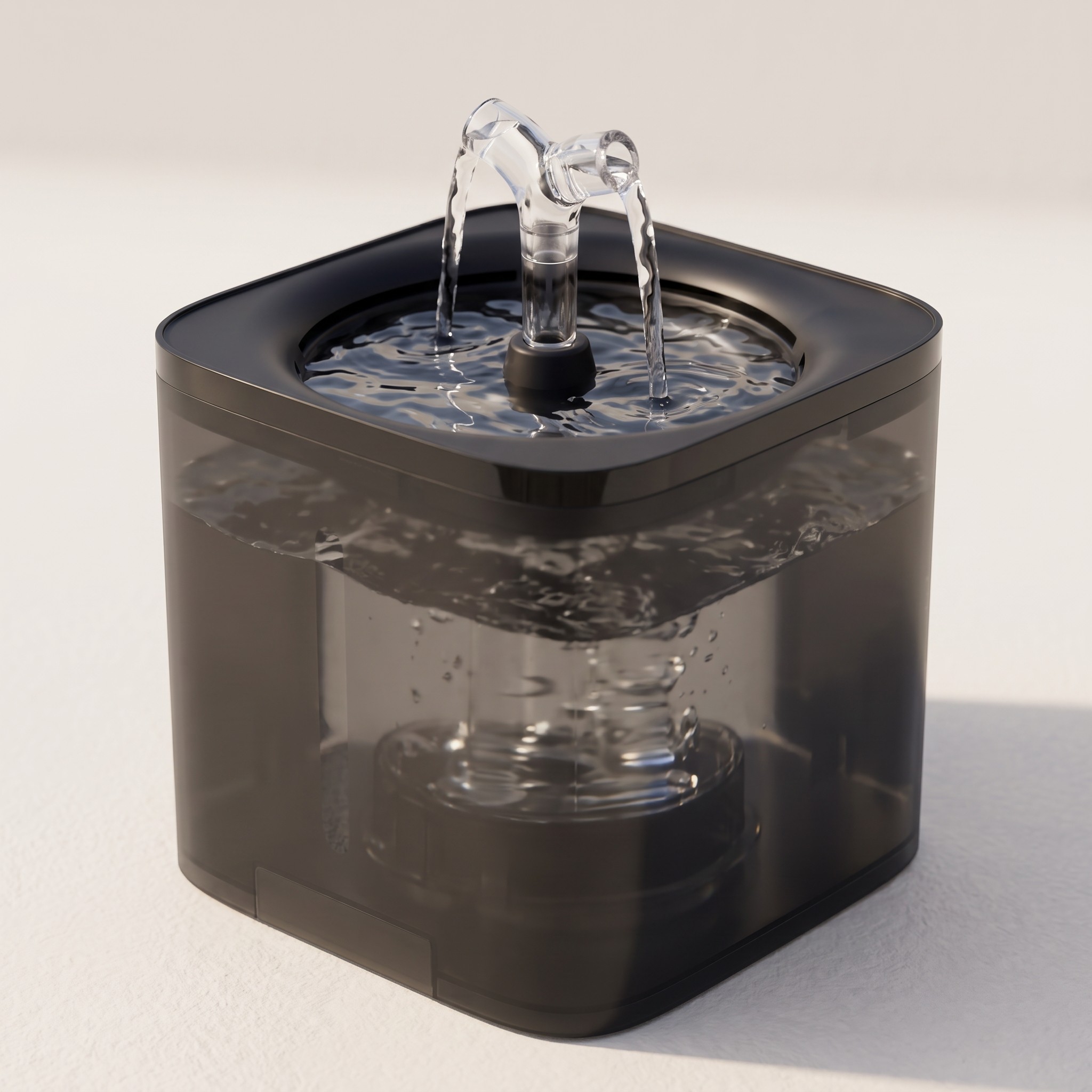 Cat & Dog Water Fountain 2 L, Black Transparent