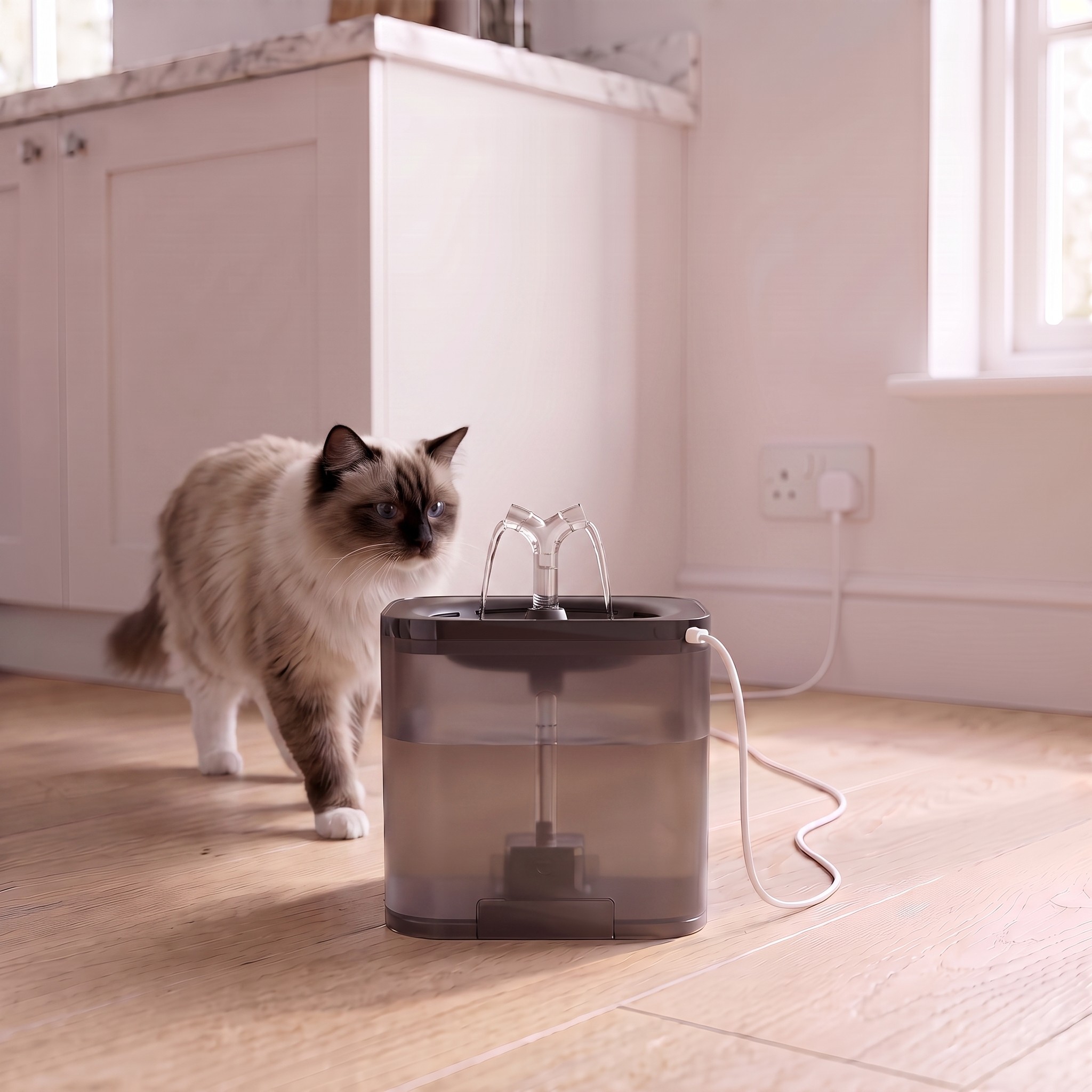Cat & Dog Water Fountain 2 L, Black Transparent