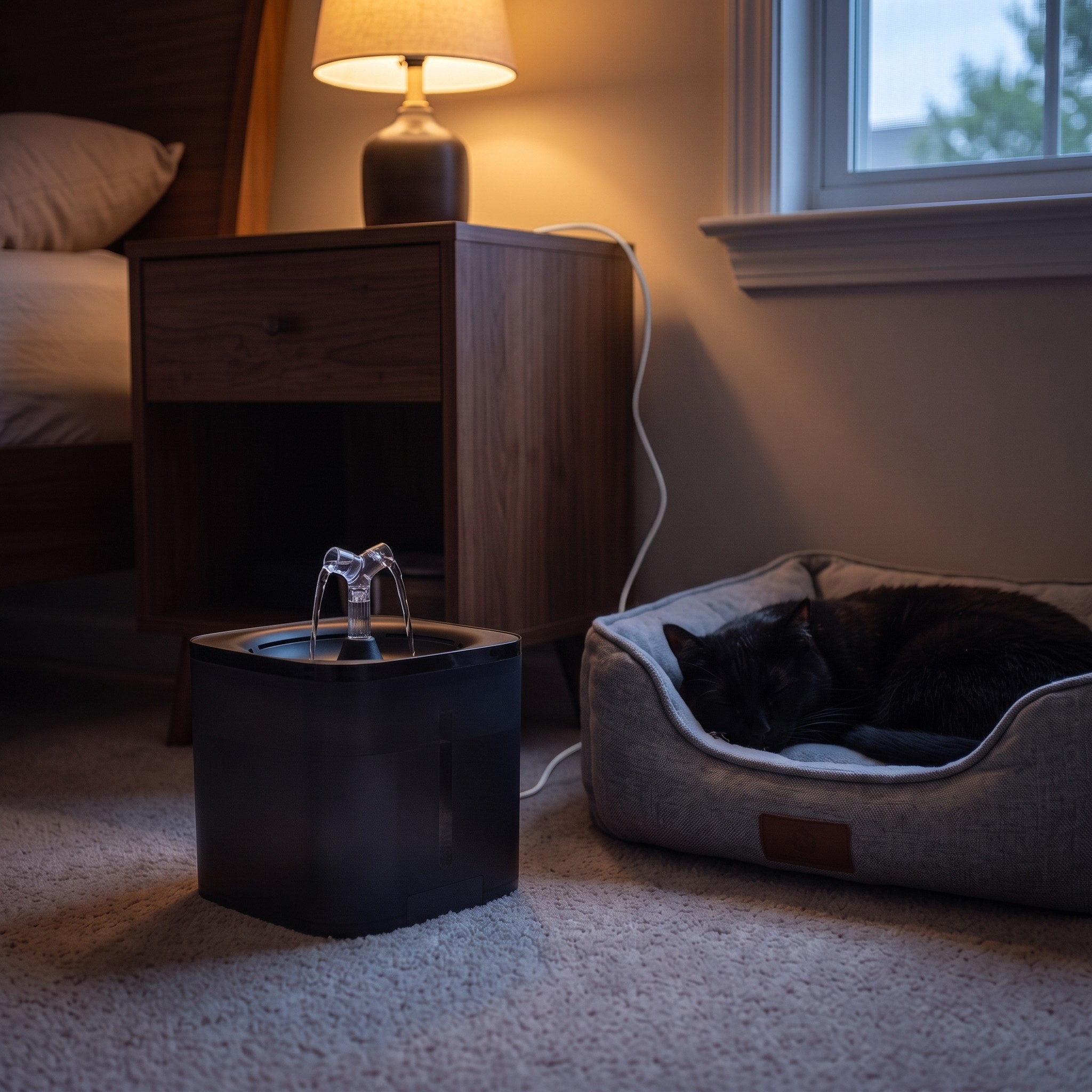 Cat & Dog Water Fountain 2 L, Black Transparent
