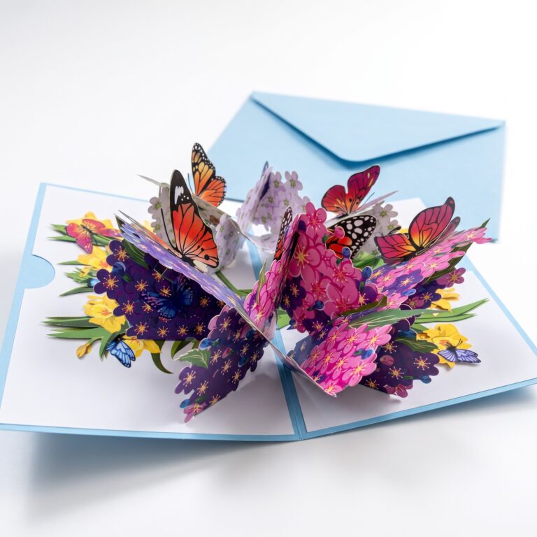 3D Pop-Up Butterfly and Blossom Card with Envelope