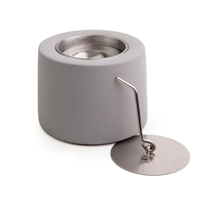 Tabletop Bioethanol Fireplace in Grey Concrete-Look Finish