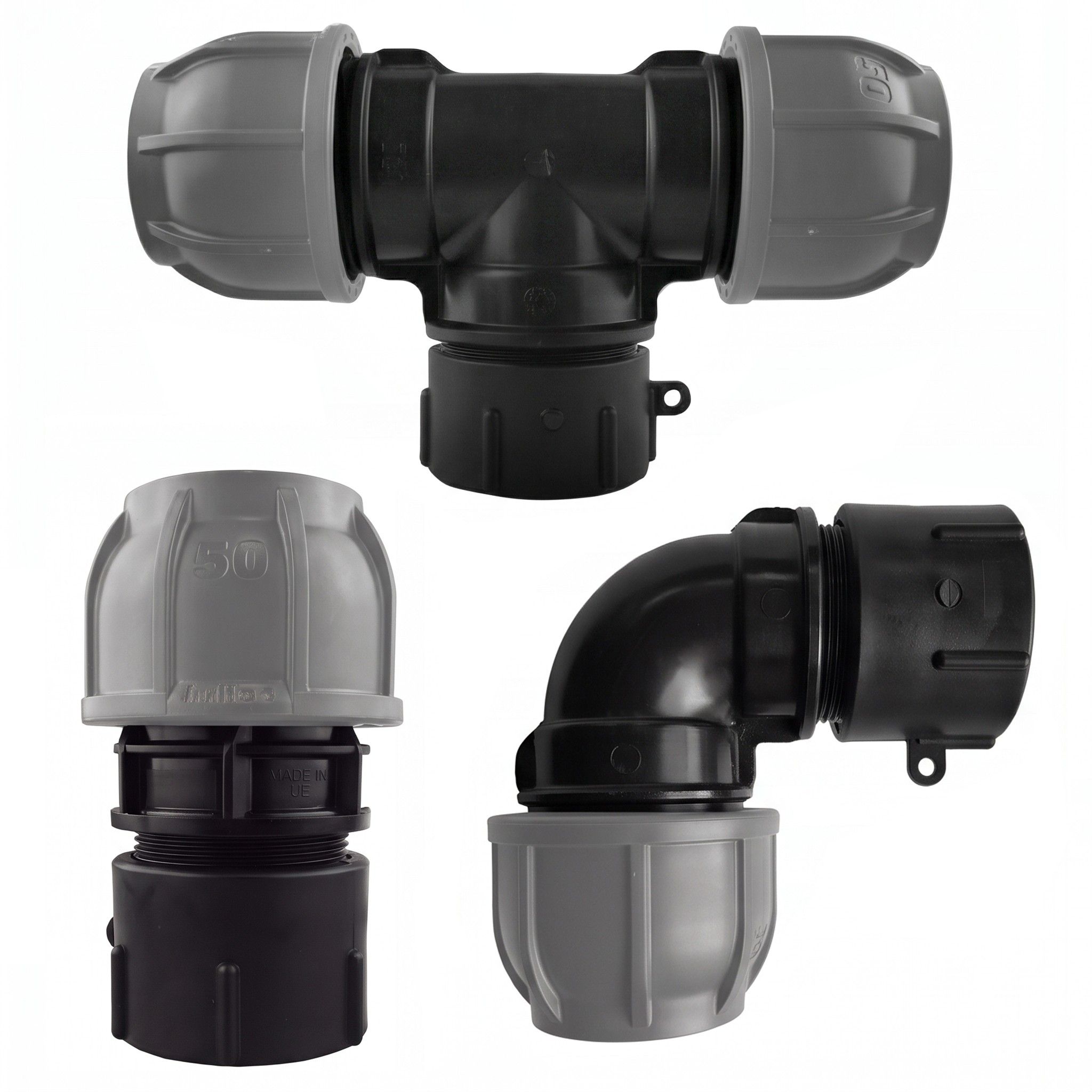 IBC Outlet Adapter Kit, S60x6 to 50 mm MDPE Pipe