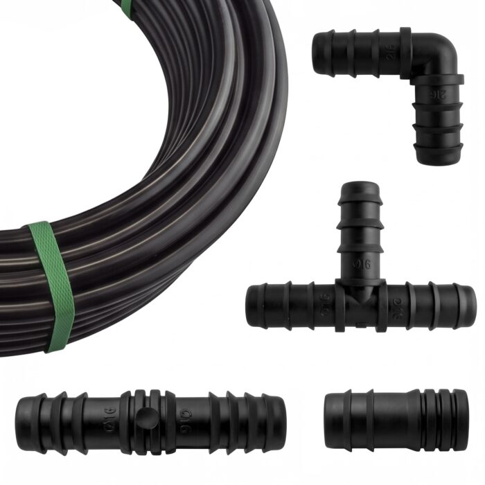 LDPE Irrigation Pipe 13 mm with 26-Piece Fitting Kit