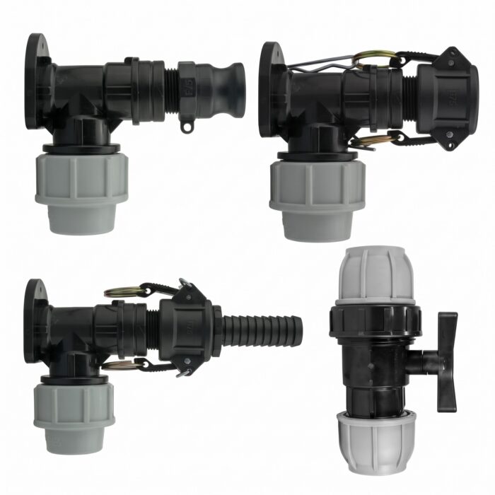 25mm MDPE Wall Flange to 3/4 inch Camlock Kit