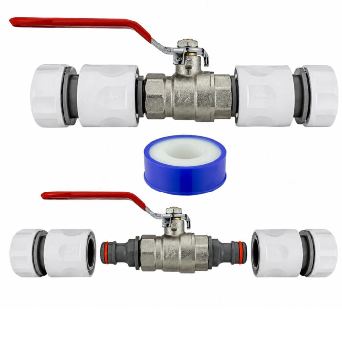Metal Inline Shut-Off Valve Kit for 1/2 inch Garden Hose