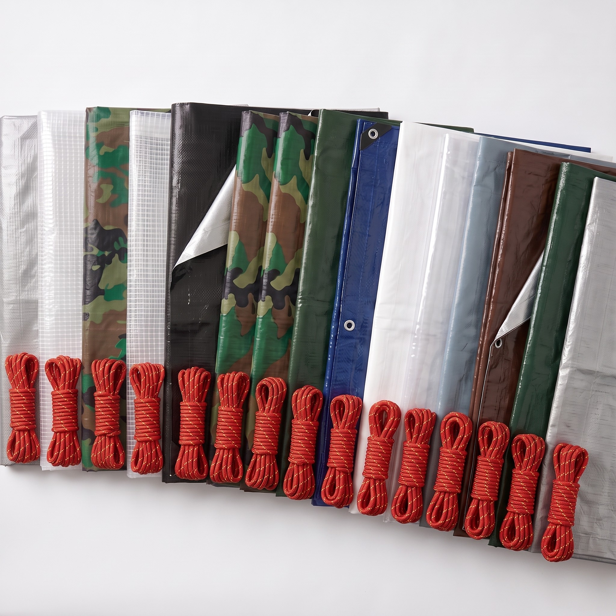 Tarpaulin Sheet with Eyelets and Braided Polypropylene Rope