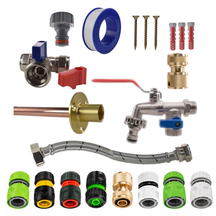 Double Lever Outside Tap Kit, Two Outlets, 1/2 inch BSP