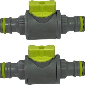Hose Shut Off Valve Inline Quick Connect (2 Pack)