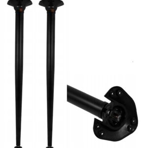 Foldable Table Legs 710mm Round Black (2 Pack)