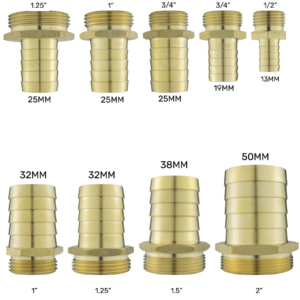 Brass Hosetail BSP Male to Barb Hose Connector