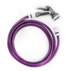 Dog Shower Kit Cold Water Hose & Spray Gun Purple