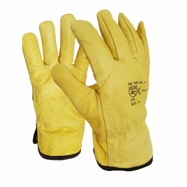 Driver Yellow Work Fleece Gloves Jumping Bugzy