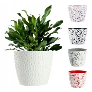 Plant Pot Elza Crystal-Effect Plastic Round Planter