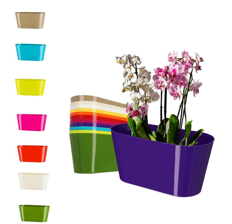 Gloss Oval Plant Pot With Saucer