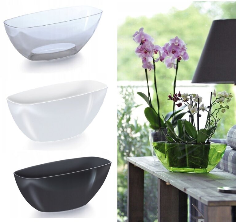 Oval Orchid Pot with Saucer