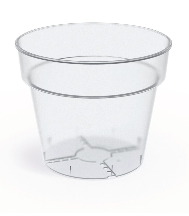 Clear Round Plant Pot With Saucer