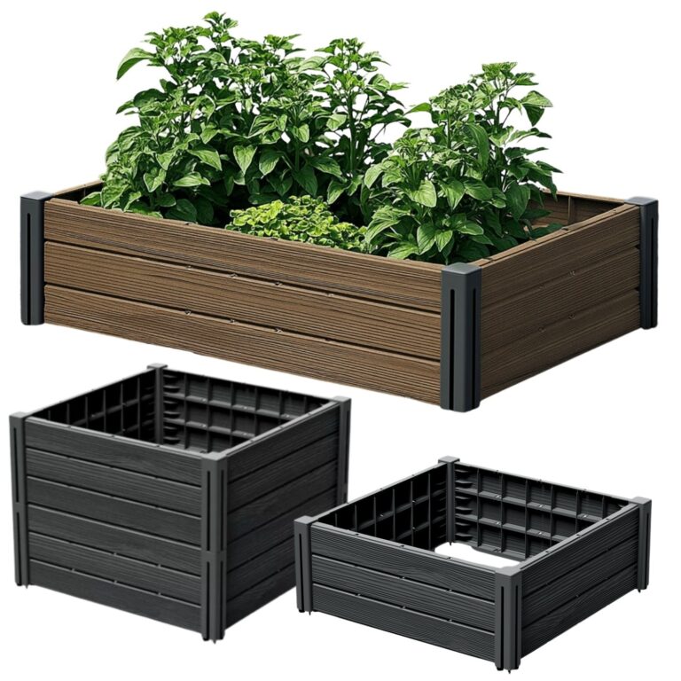 Raised Garden Bed Planter Wood-Effect Stackable