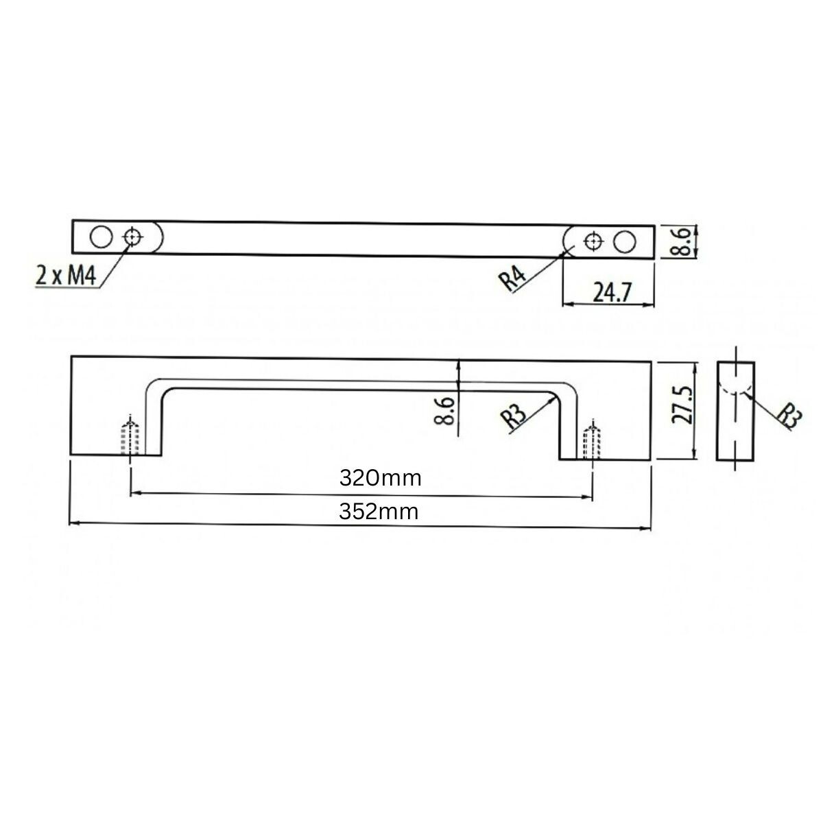Slim Cabinet Pull Handle Zinc Alloy - Image 10