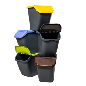 Recycling Bin Stackable Lidded 23L