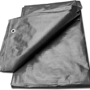 Tarpaulin Cover Waterproof Heavy Duty Grey 220gsm