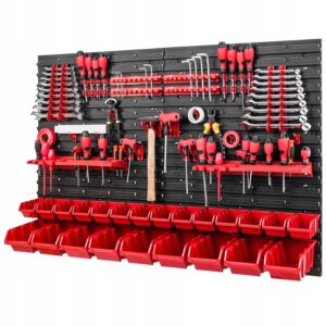 Tool Pegboard Wall Mounted with Storage Bins Set