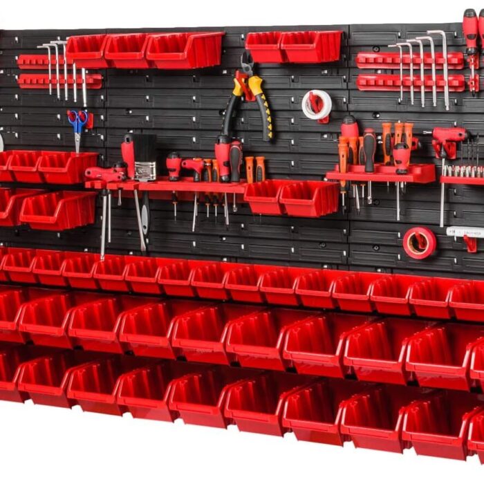Tool Pegboard 1728x780mm 6-Panel 64 Stacking Bins