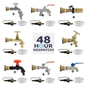 Water Butt Tap & Brass Adapter Kit with Drill Bit