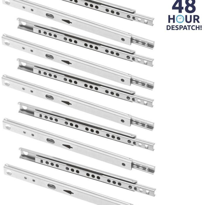 Ball Bearing Drawer Runners 17mm Partial Extension 10 Pairs