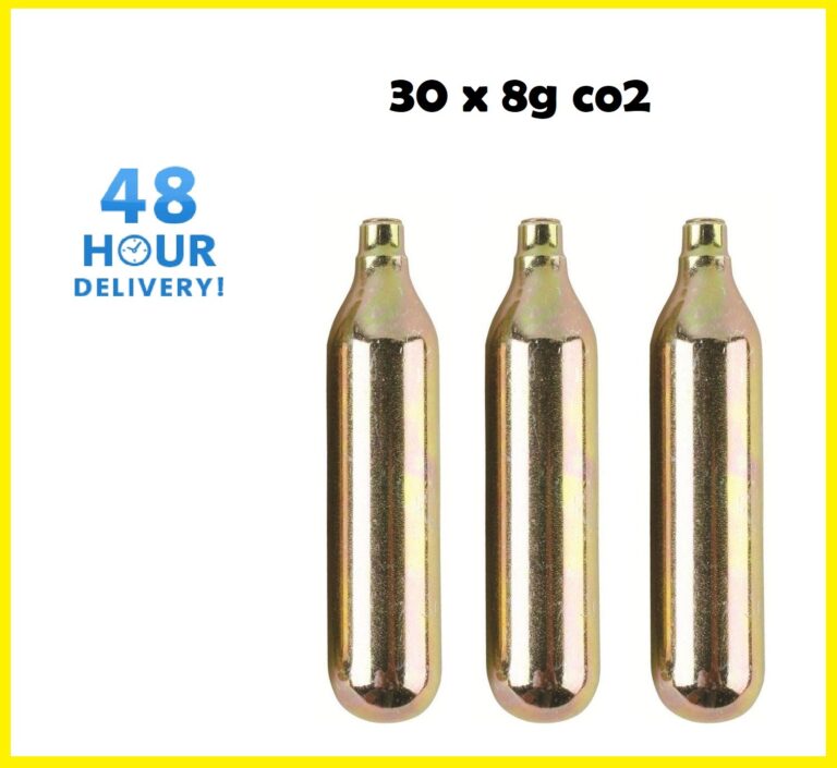 CO2 Cartridge 8g Non-Threaded Pack of 30