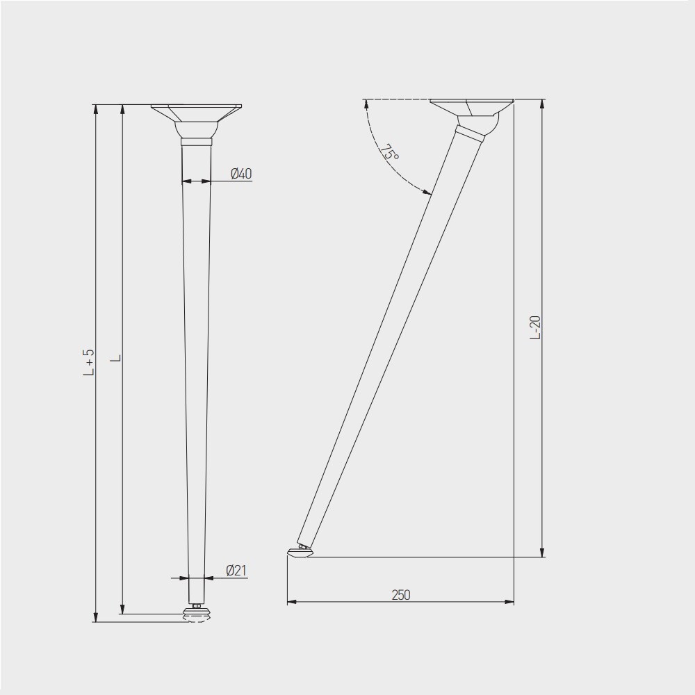 Foldable Round Table Legs 40mm Stainless Steel Pack of 4 - Image 7