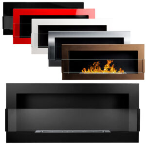 Bioethanol Wall Fireplace 900 x 400 with Glass Panel