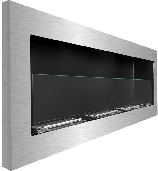 Bioethanol Wall Fireplace Stainless Steel 1400 x 400mm