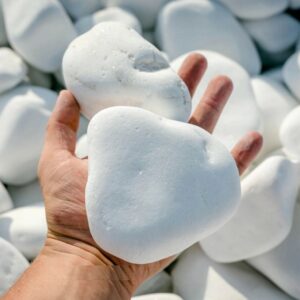 White Marble Pebbles 60-100mm Decorative Cobbles