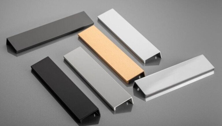 HEXI aluminium edge pull cabinet handles in different finishes