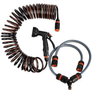 Dog Shower Kit Spiral Hose with 9-Pattern Spray Gun