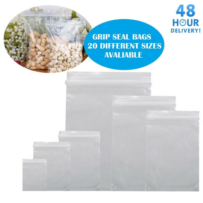 Grip Seal Bags Clear Polythene Resealable