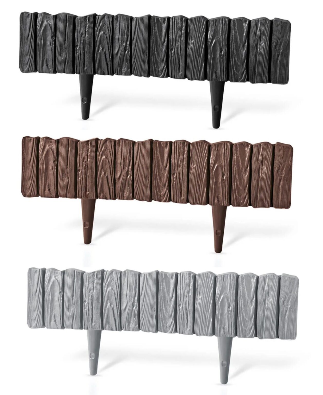 Wood Effect Lawn Edging 13cm Pack of 4